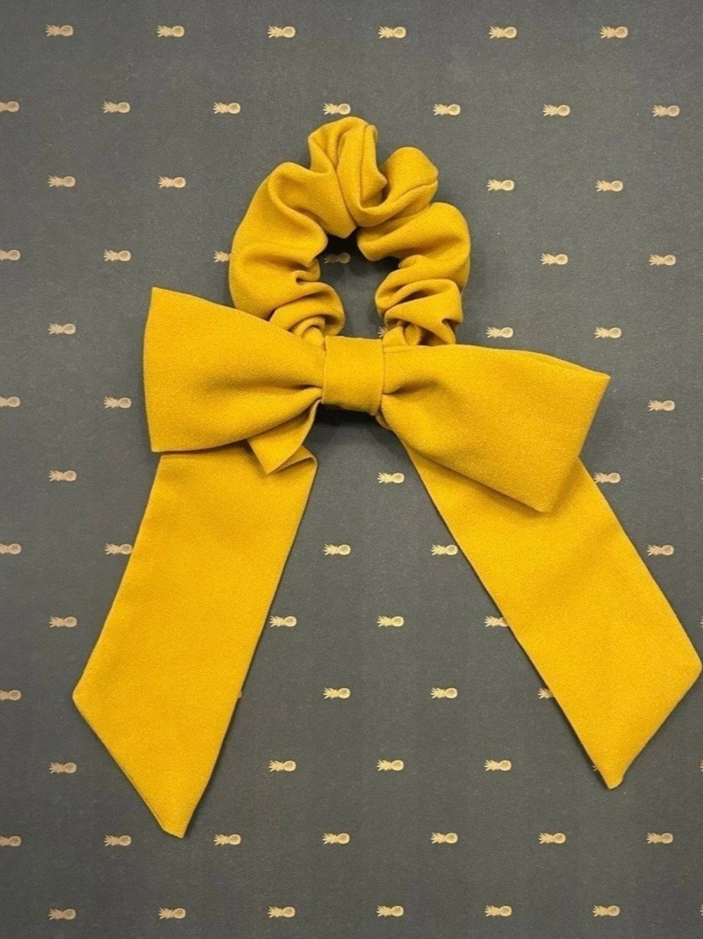 Yellow Bow Scrunchie Hair Accessory Like New